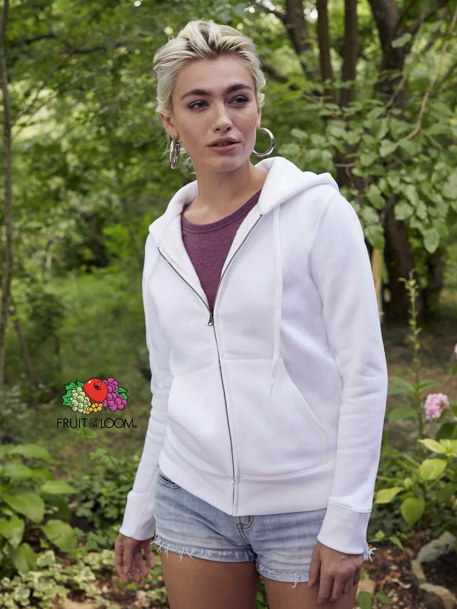 SUDADERA PREMIUM CON CAPUCHA Y CREMALLERA WOMEN Fruit of the
